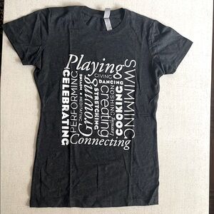 Gray Graphic T-Shirt with White Text